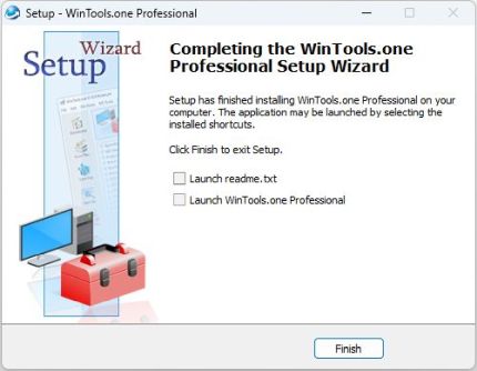 Установка WinTools.one завершена